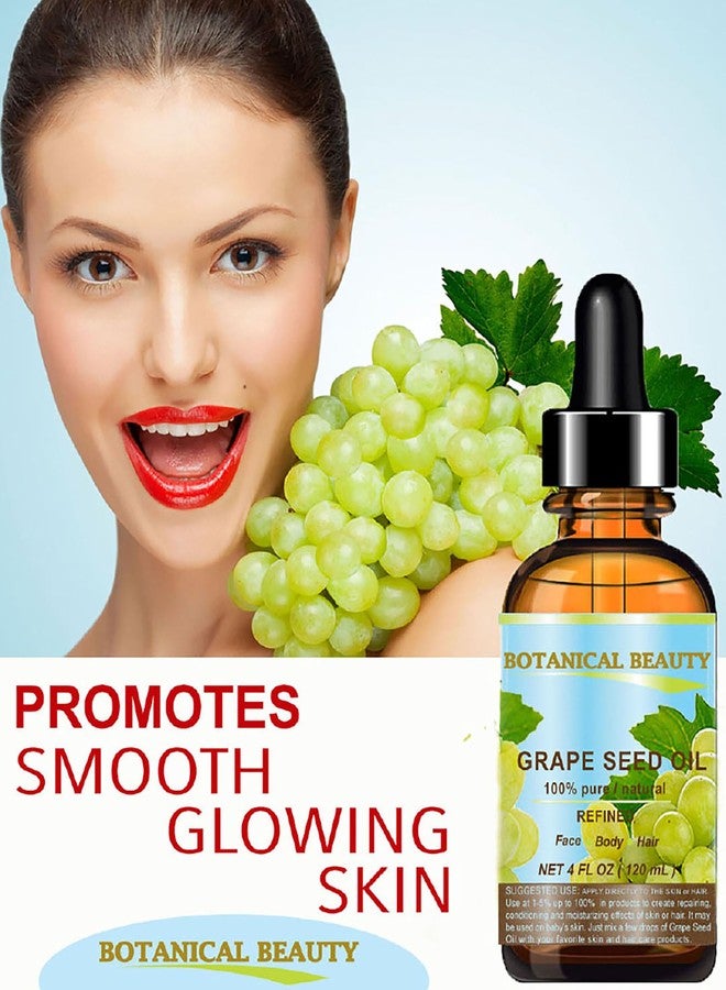 Botanical Beauty GRAPE SEED OIL 100% Pure Natural Undiluted Refined Cold Pressed Carrier Oil for Face, Skin, Body, Hair, Massage, Lip, Nails. 4 Fl. oz-120 ml. - Image 5